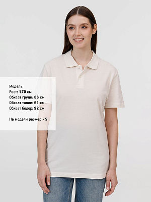 Рубашка поло унисекс Pulse, молочно-белая