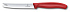 Нож для сыра и колбасы VICTORINOX SwissClassic, лезвие 11 см с волнистой кромкой, красный - Фото 1
