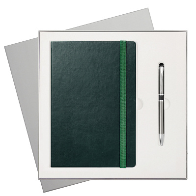 Подарочный набор Portland Btobook  (ежедневник, ручка) (Зеленый)