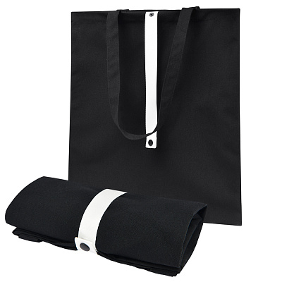 Сумка для покупок Rock’n’ROLL 260 г/м², белая (Черный/белый)