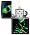 Зажигалка ZIPPO Skeleton Design с покрытием Black Light, латунь/сталь, черная, матовая, 38x13x57 мм - Фото 3