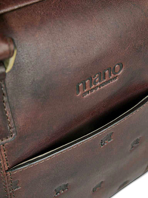 Сумка Mano "Don Leon", натуральная кожа в коричневом цвете, 41 х 29,5 х 8,5 см