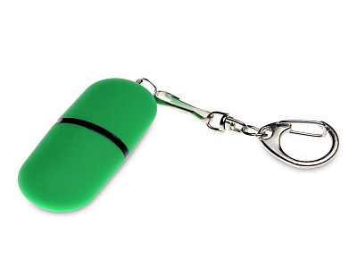 USB 2.0- флешка Goutte Soft-touch на 16 Гб каплевидной формы (Зеленый)