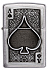 Зажигалка ZIPPO Ace Of Spades с покрытием Brushed Chrome, латунь/сталь, серебристая, 38x13x57 мм - Фото 2