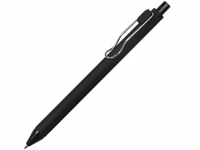 Ручка пластиковая шариковая Clip, софт-тач (Черный)