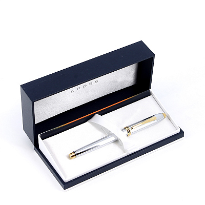 Ручка-роллер Selectip Cross Townsend. Цвет - серебристый с золотистой отделкой.