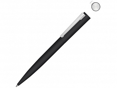 Ручка шариковая металлическая Brush Gum, soft-touch (Черный)