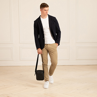 Сумка наплечная BUGATTI Blanc, чёрная, тарпаулин/полиэстер, 17х4,5х21 см