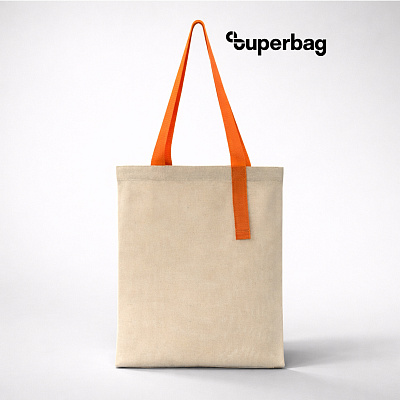Шоппер Superbag Light, с внутренним креплением-полукольцо (неокрашенный с оранжевым) (Неокрашенный с оранжевым)
