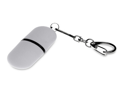 USB 2.0- флешка Goutte Soft-touch на 128 Гб каплевидной формы (Белый)