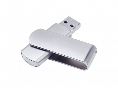 USB 2.0- флешка на 8 Гб матовая поворотная (Серебристый/матовый)