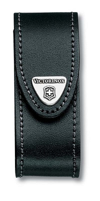 Чехол на ремень VICTORINOX для ножей 91 мм толщиной 2-4 уровня, кожаный, чёрный (Черный)
