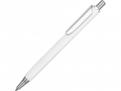 Ручка металлическая шариковая трехгранная Riddle (Белый/серебристый)