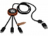 Зарядный кабель 3 в 1 со светящимся логотипом и округлым бамбуковым корпусом - Фото 5