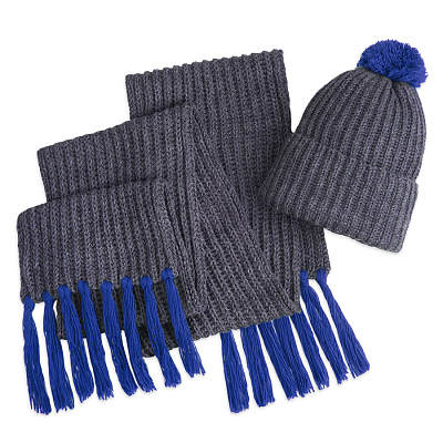 Шапка и шарф GoSnow с ярким пoмпоном и кисточками