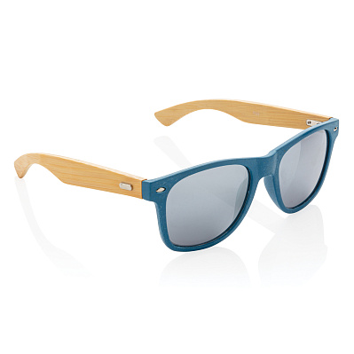 Солнцезащитные очки Wheat straw с бамбуковыми дужками (Королевский синий;)