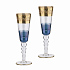 Набор для шампанского, 2 фужера, синий с золотом - Фото 1