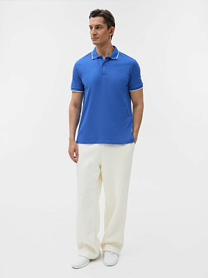 Рубашка поло унисекс Palermo, ярко-синяя с белым