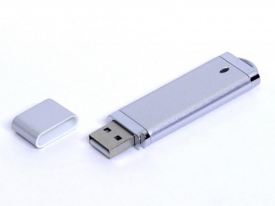 USB 3.0- флешка промо на 32 Гб прямоугольной классической формы (Серебристый)