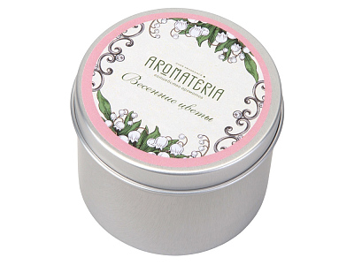 Набор: платок Ландыши и свеча Весенние цветы