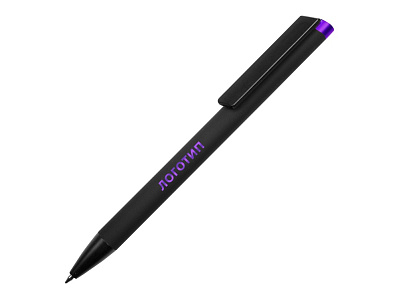 Ручка металлическая шариковая Taper Metal soft-touch (Черный, фиолетовый)