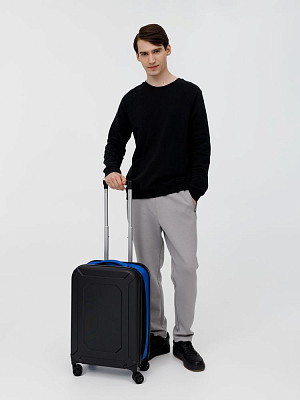 Чемодан Platta, черный с синим