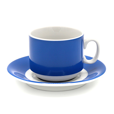 Чайная пара фарфоровая 220см³ &amp;quot;экспресс&amp;quot; &amp;quot;Sunrise&amp;quot; (7С1665Ф34) , в коробке (Синий)