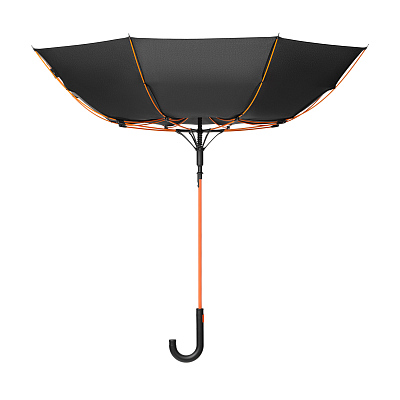 Зонт-трость Квантум (Quantum), черный/оранжевый