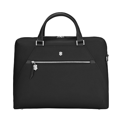 Портфель VICTORINOX Victoria Signature Briefcase, черный, нейлон/кожа, 42x13x30 см, 13 л