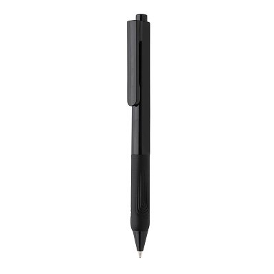 Ручка X9 с глянцевым корпусом и силиконовым грипом (Черный;)