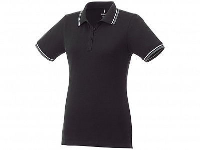 Рубашка поло Fairfield женская (Черный/серый меланж/белый)