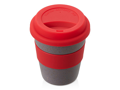 Стакан из бамбукового волокна Café (Серо-коричневый/красный)