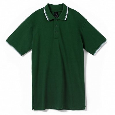Рубашка поло мужская с контрастной отделкой Practice 270 /белый (Зеленый)