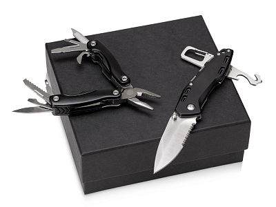 Подарочный набор с мультитулом и ножом Blacksmith (Чёрный)