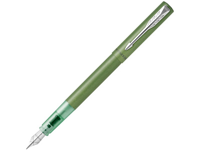 Перьевая ручка Parker Vector, F (Зеленый, серебристый)