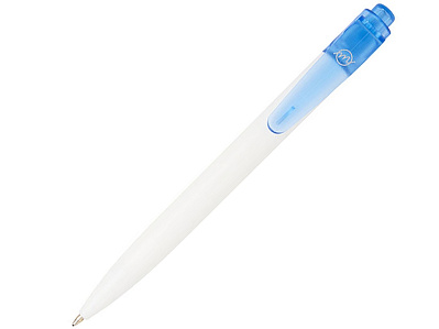 Ручка пластиковая шариковая Thalaasa (Синий прозрачный, белый)