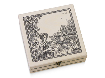 Подарочный набор с чаем Чайный букет в деревянной шкатулке