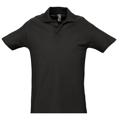 Рубашка поло мужская SPRING II,черный,4XL,100% хлопок, 210/м2 (Черный)
