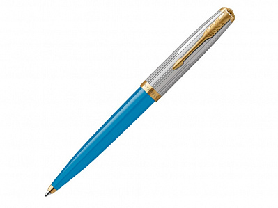 Ручка шариковая Parker 51 Premium (Голубой, серебристый, золотистый)