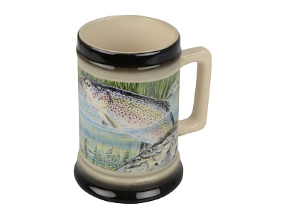 Кружка За удачную рыбалку (Кремовый/зеленый)