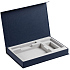 Коробка Silk с ложементом под ежедневник 10x16 см, аккумулятор и ручку, синяя - Фото 2