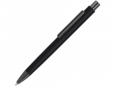 Металлическая шариковая ручка Ellipse gum soft touch с зеркальной гравировкой (Черный)