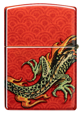 Зажигалка ZIPPO Dragon Design с покрытием 540 Tumbled Brass, латунь/сталь, разноцветная, 38x13x57 мм