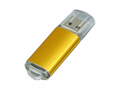 USB 2.0- флешка на 4 Гб с прозрачным колпачком (Золотистый)