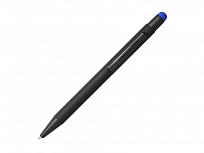 Ручка-стилус металлическая шариковая Dax soft-touch (Черный/синий)