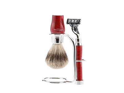 Бритвенный набор: станок MACH3, помазок, подставка