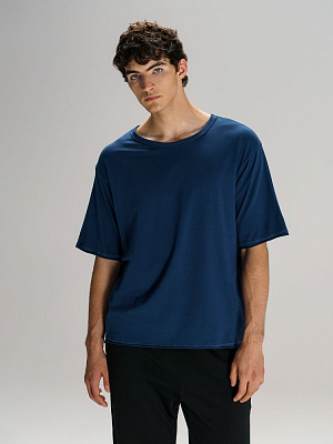 Футболка оверсайз унисекс Vozduh, темно-синяя (Тёмно-синий)