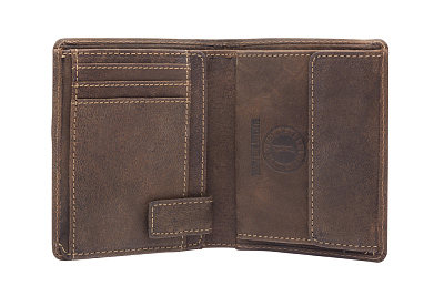 Бумажник KLONDIKE «Don», натуральная кожа в темно-коричневом цвете, 9,5 х 12 см