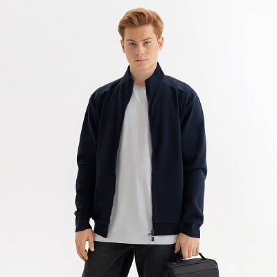 Толстовка на молнии Астин (Astin) темно-синяя, размер XXXL