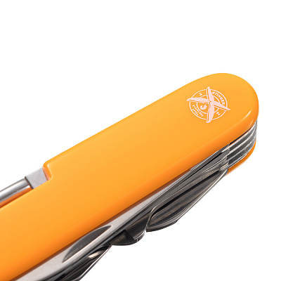 Нож перочинный Stinger, 89 мм, 15 функций, материал рукояти: АБС-пластик (оранжевый)